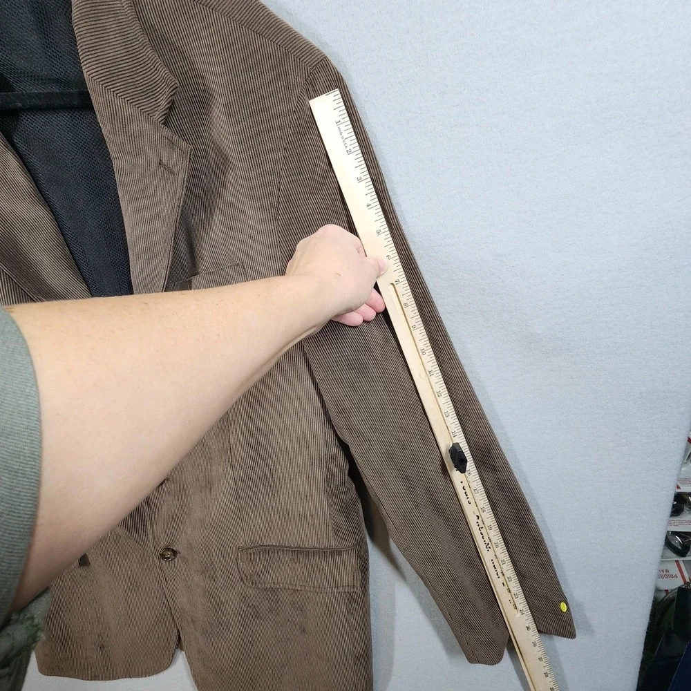 LaCrosse Blazer Mens 44L Brown Corduroy Sport Coat 3 Button Notch Lapel‎ Pockets